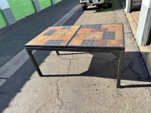 Iron Dining Table with Slate Top