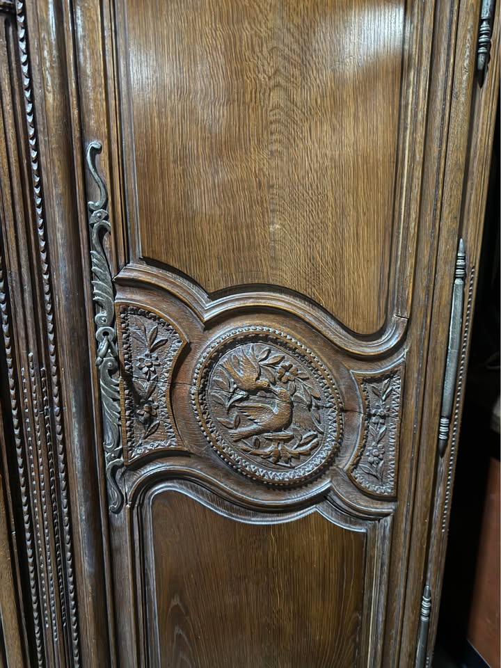 Antique Hand Carved French Armoire