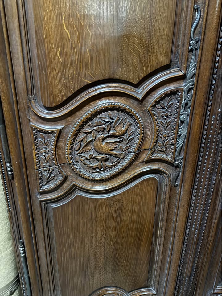Antique Hand Carved French Armoire