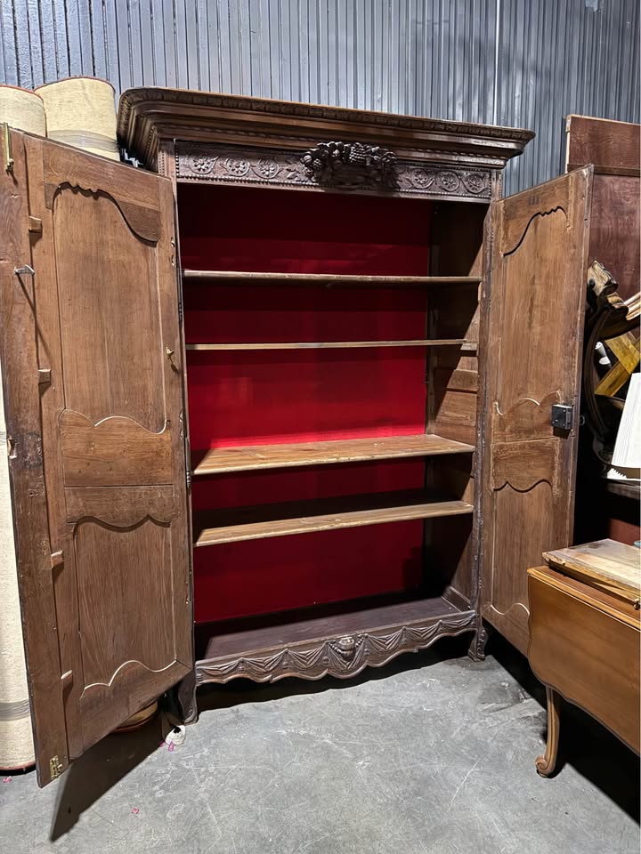 Antique Hand Carved French Armoire