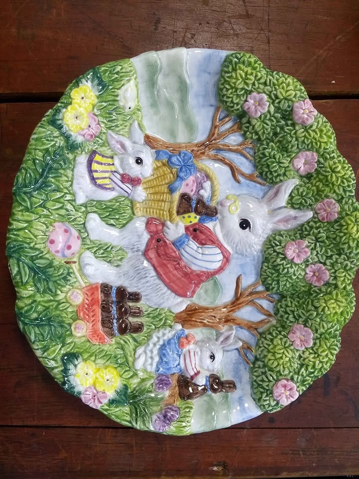 Fitz and Floyd Teapot, Pitcher, and Platter