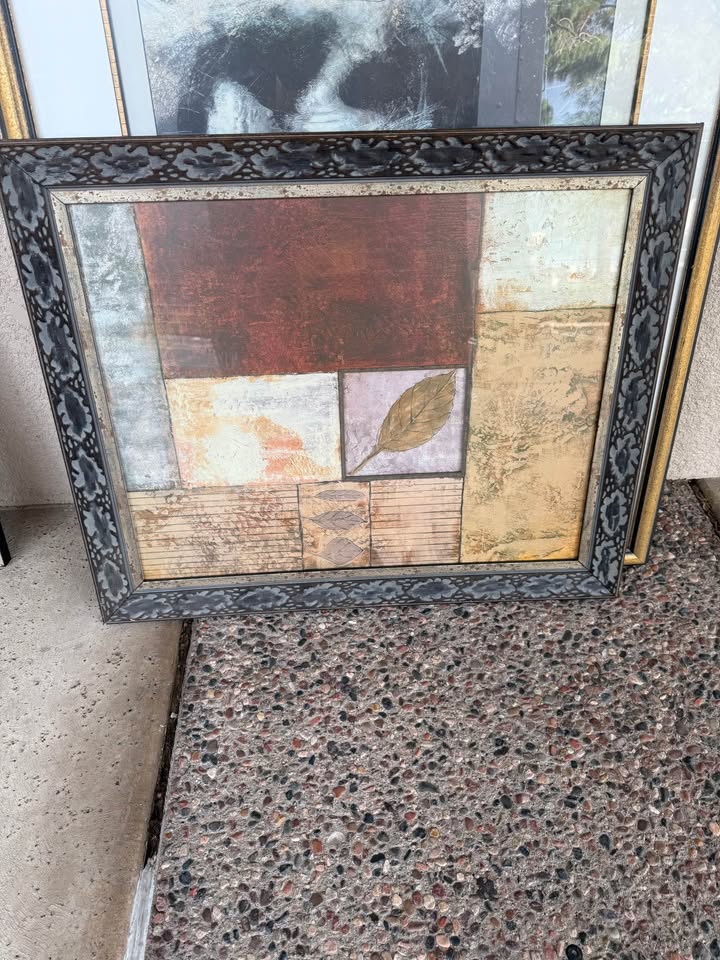 Abstract with Leaves and Frame