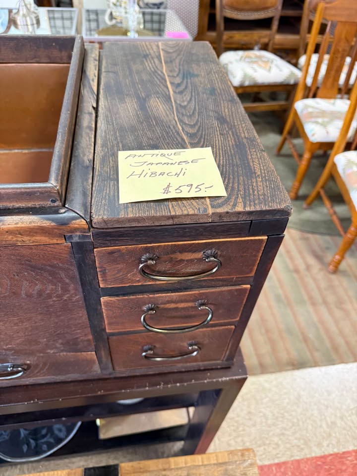 Antique Japanese Keyaki Wood Hibachi