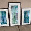 Blue and Green Acrylic Paintings - Set of 3