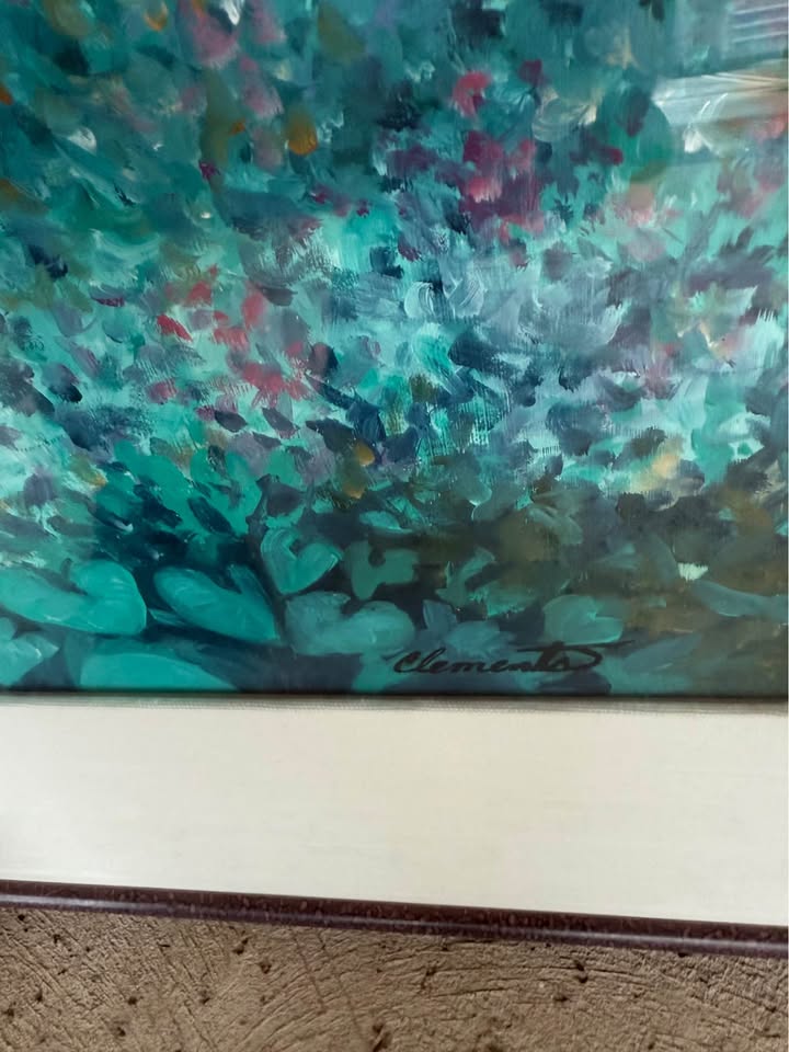 Blue and Green Acrylic Paintings - Set of 3
