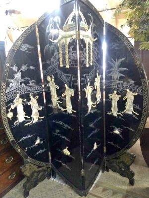 Chinoiserie Round Folding Room Screen