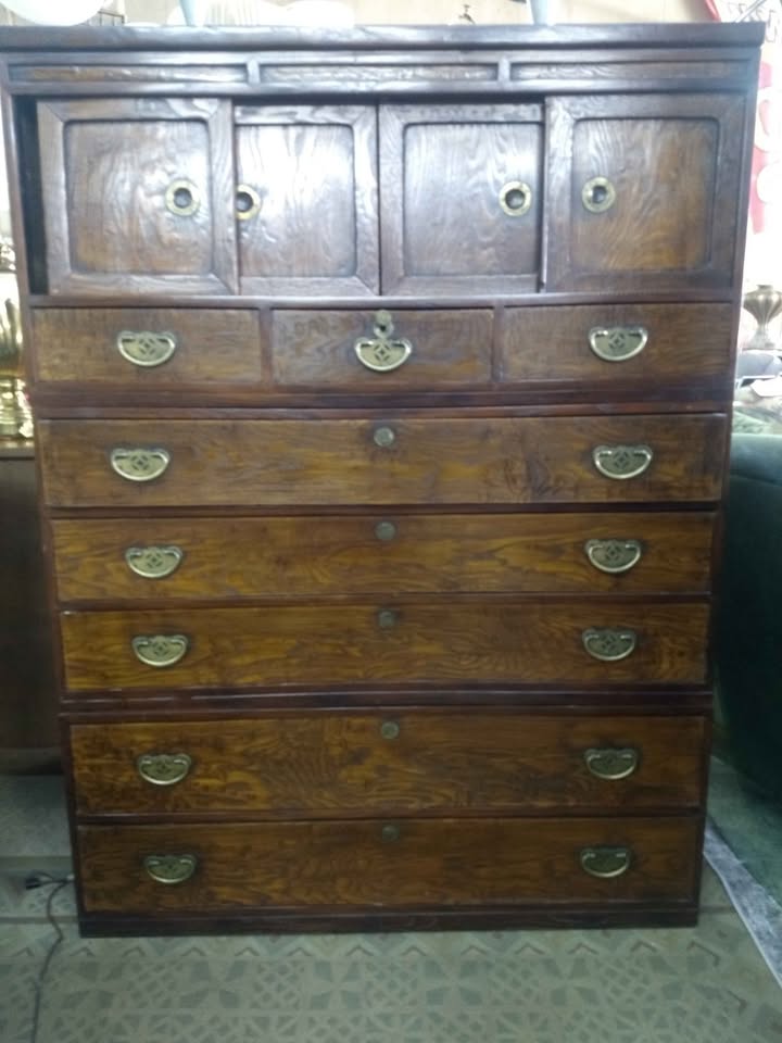 Japanese Tansu Meiji Period Storage Cabinet