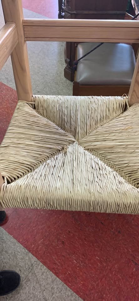 Solid Pine Wood Desk Chair rush seat Solid Pine Wood Desk Chair