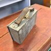 Vintage Handmade Steel Box with Leather Handle Vintage Handmade Steel Box with Leather Handle