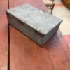 Vintage Handmade Steel Box with Leather Handle back Vintage Handmade Steel Box with Leather Handle