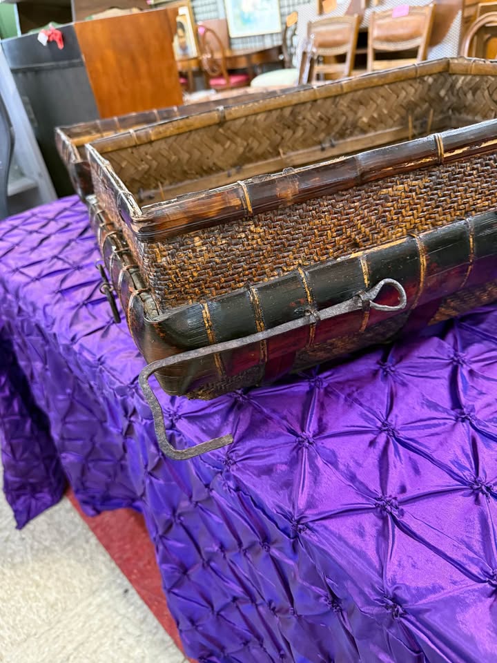 Antique Asian Bamboo and Rattan Case