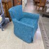 Blue Upholstered Armchair angle Blue Upholstered Armchair