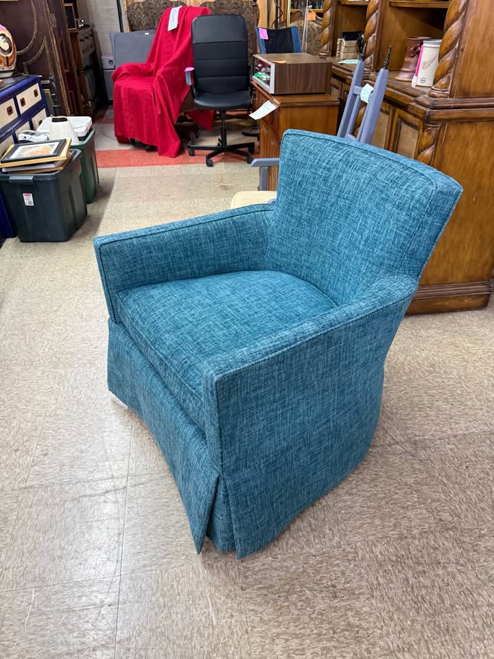 Blue Upholstered Armchair side Blue Upholstered Armchair