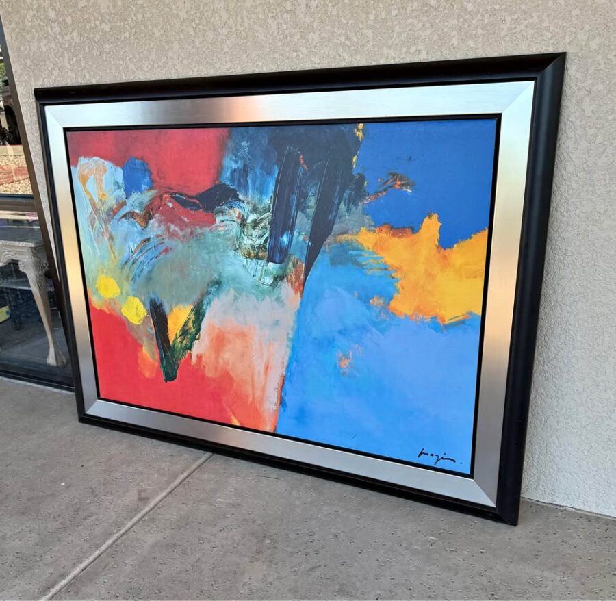 Colorful Abstract Art with Frame LARGE Colorful Abstract Art with Frame