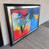 Colorful Abstract Art with Frame angle LARGE Colorful Abstract Art with Frame