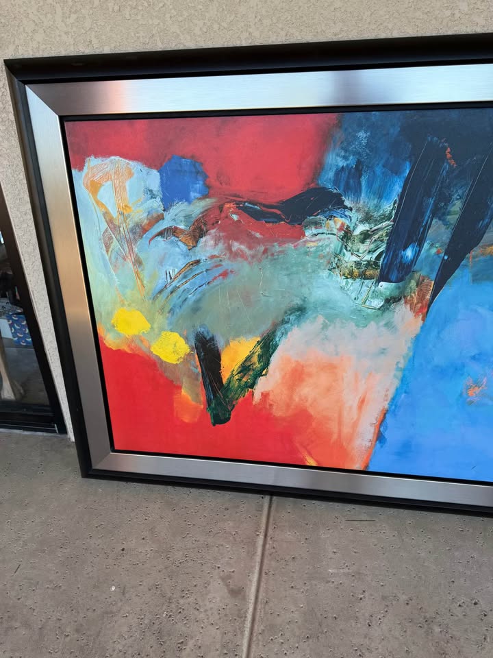 Colorful Abstract Art with Frame end LARGE Colorful Abstract Art with Frame