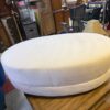 Crate and Barrel White Microfiber Oval Ottoman