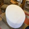 Crate and Barrel White Microfiber Oval Ottoman