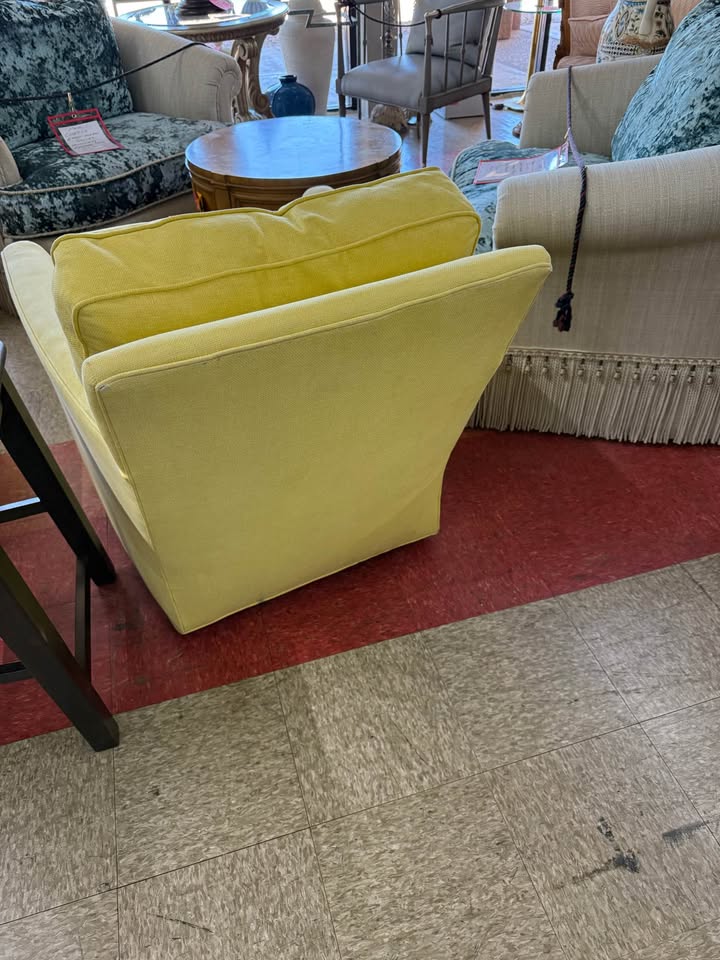 Crate and Barrel Yellow Swivel Rocker Armchair back Crate and Barrel Yellow Swivel Rocker Armchair