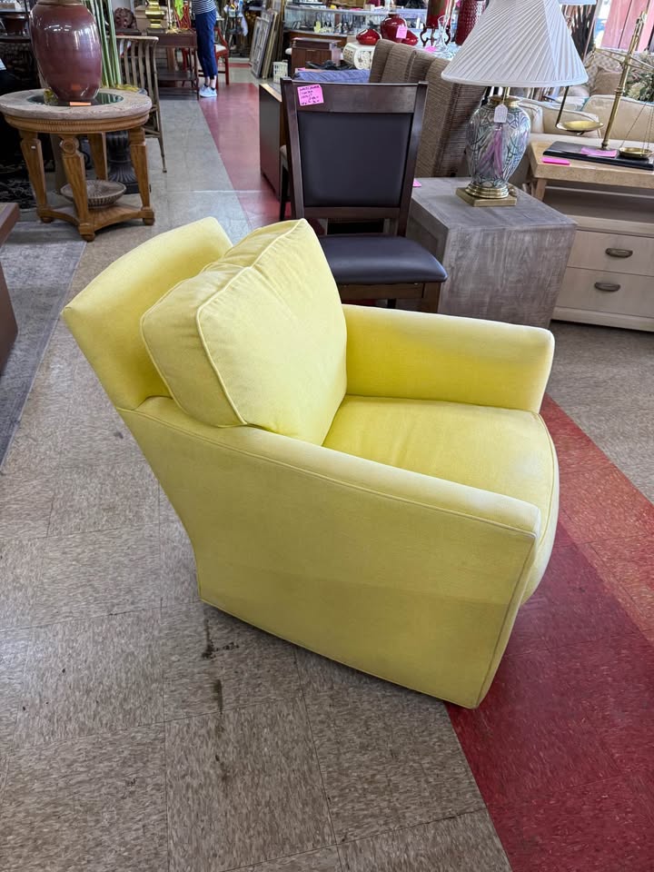 Crate and Barrel Yellow Swivel Rocker Armchair side Crate and Barrel Yellow Swivel Rocker Armchair