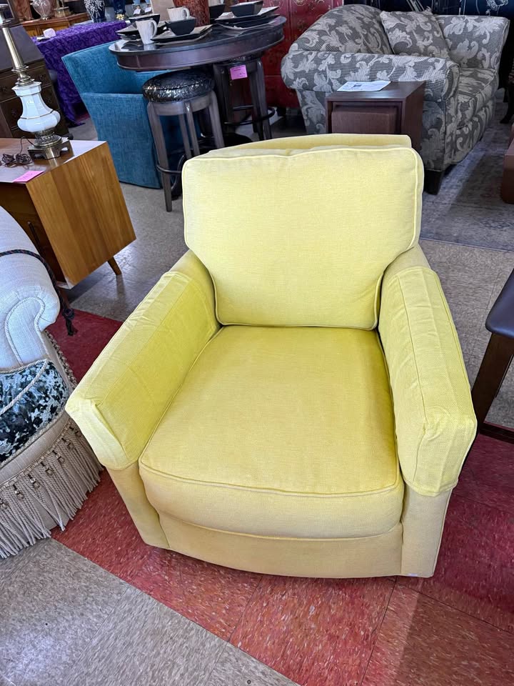 Crate and Barrel Yellow Swivel Rocker Armchair Crate and Barrel Yellow Swivel Rocker Armchair