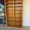Large Oak Double Bookcase front Large Oak Double Bookcase