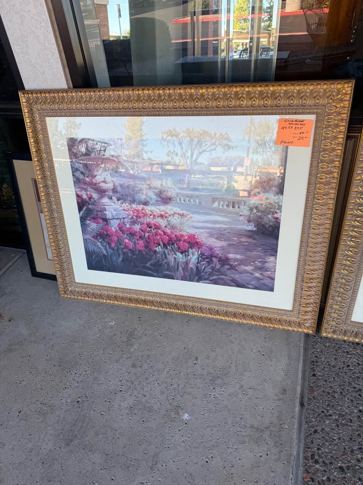 Scenic Floral Prints in Gilt Frames - About 20 Available