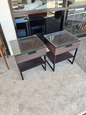 Small Nightstands with a Single Shelf and Glass Top Small Nightstands with a Single Shelf and Glass Top - 20 Available