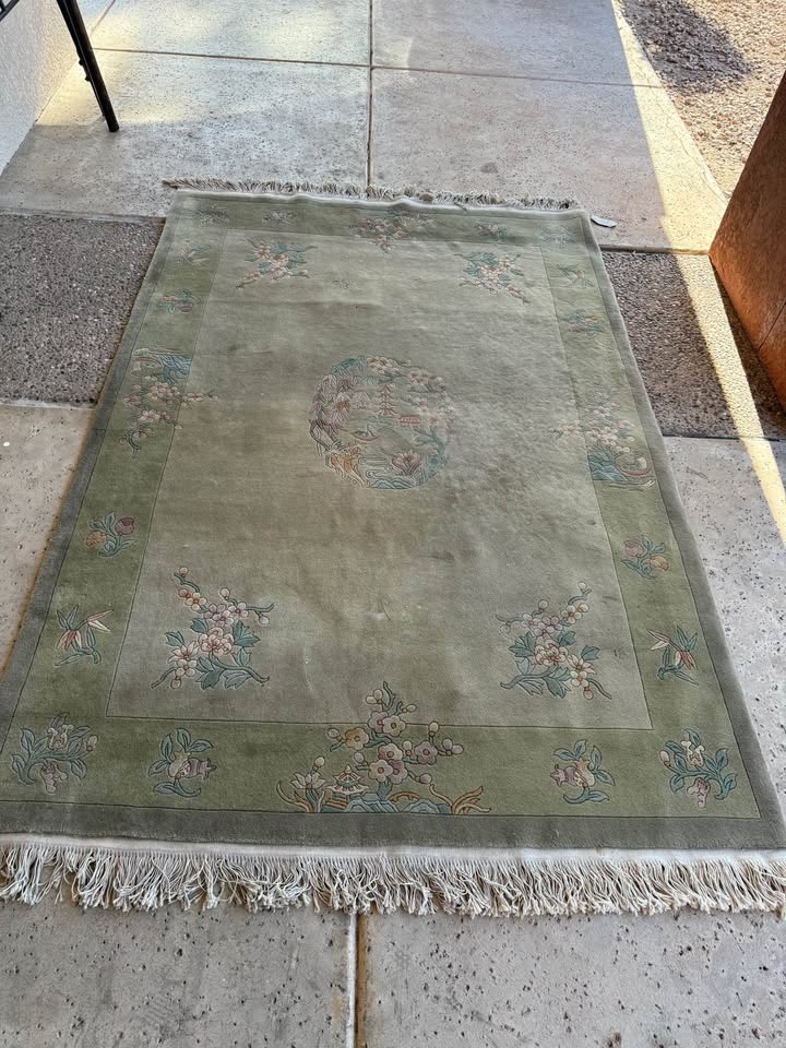 Antique Green Chinese Rug design Antique Green Chinese Rug