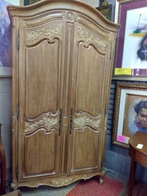 French Provincial wardrobe with key