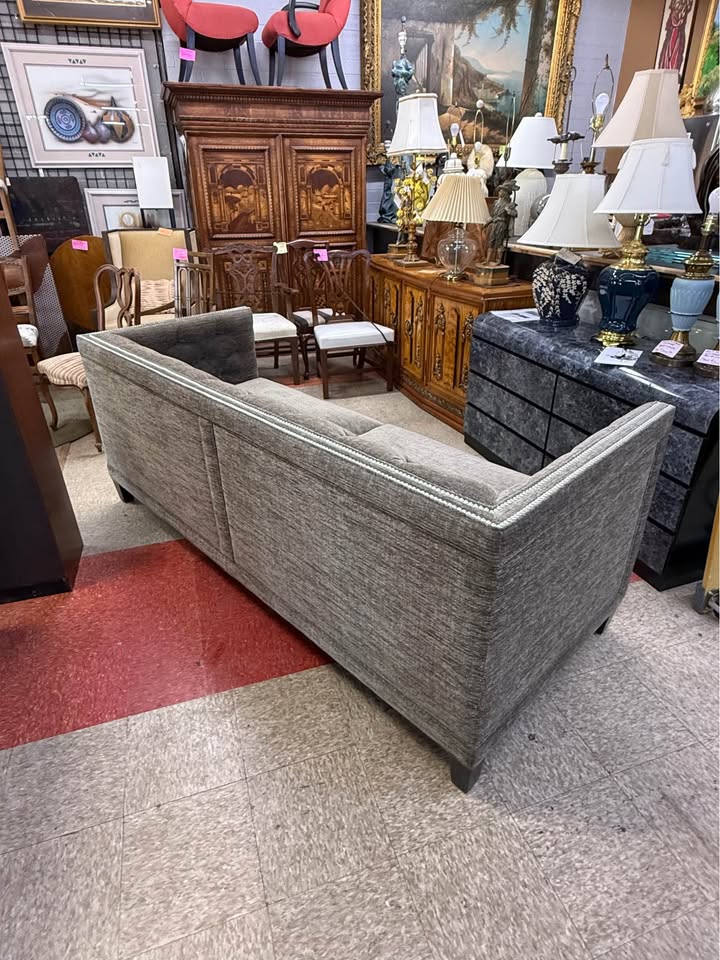 Gray Tufted Kravet Sofa back Gray Tufted Kravet Sofa