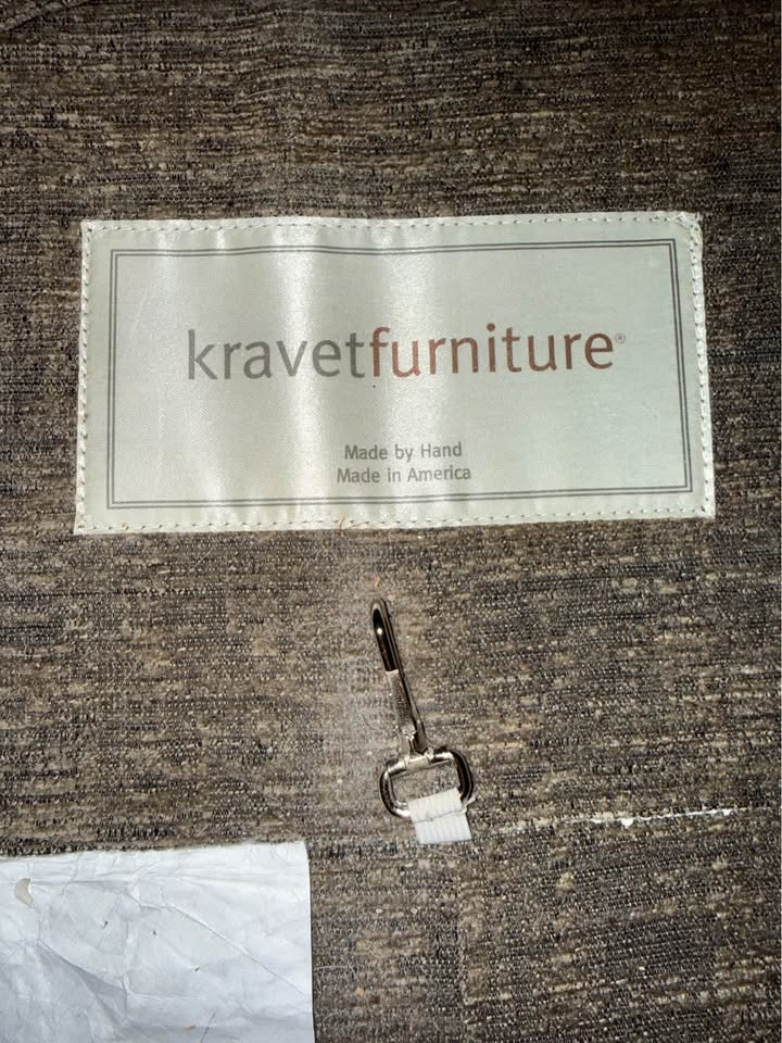 Gray Tufted Kravet Sofa label Gray Tufted Kravet Sofa