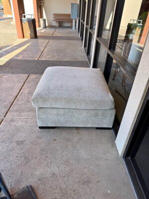 Oversized Gray Ottoman