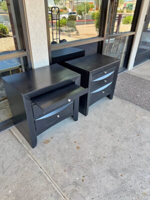 Pair of Black Nightstands