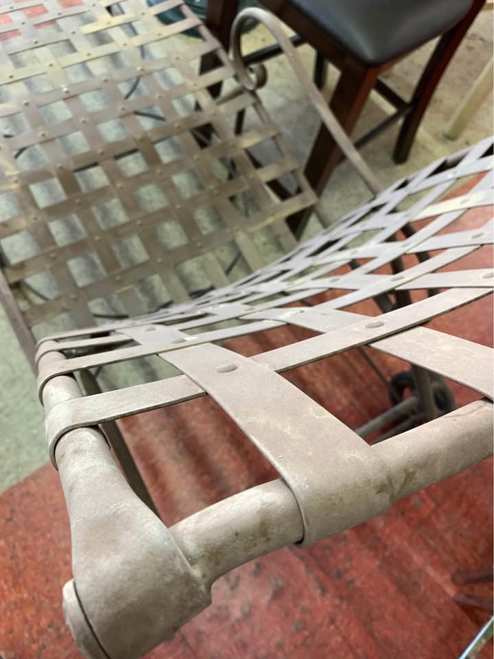 Pair of Vintage Iron Lounge Chairs detail Pair of Vintage Iron Lounge Chairs