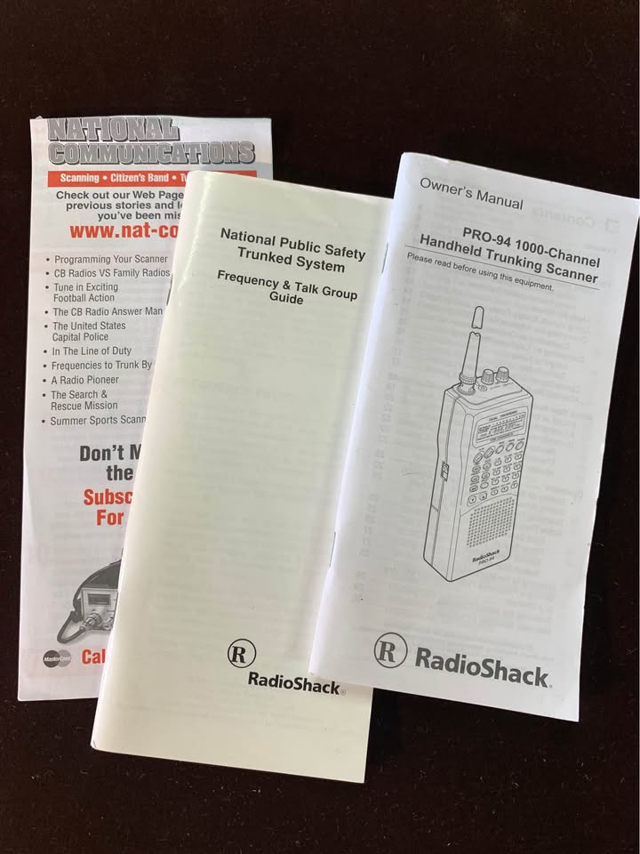 Radio Shack Pro94 Handheld Trunking Scanner