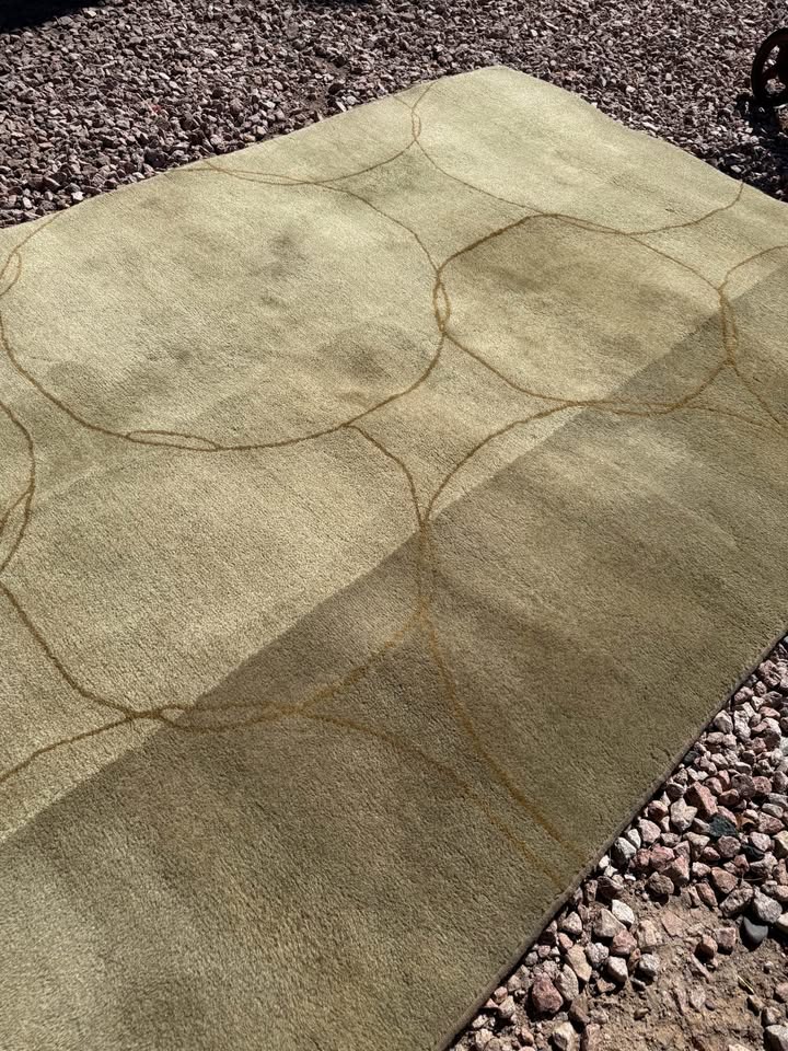 Thick Modern Green Rug angle Thick Modern Green Rug