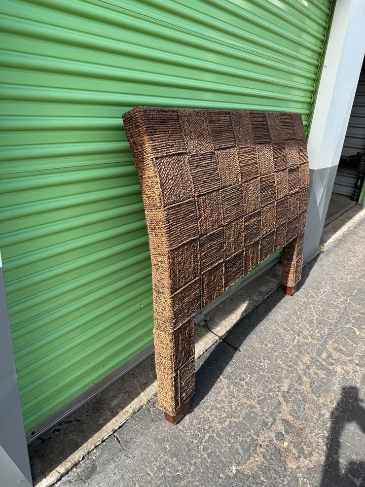 woven rope queen size headboard angle Woven Rope Queen Size Headboard