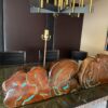 Pair of Mesquite Stump Lamps with Turquoise Inlay lamps Pair of Mesquite Stump Lamps with Turquoise Inlay