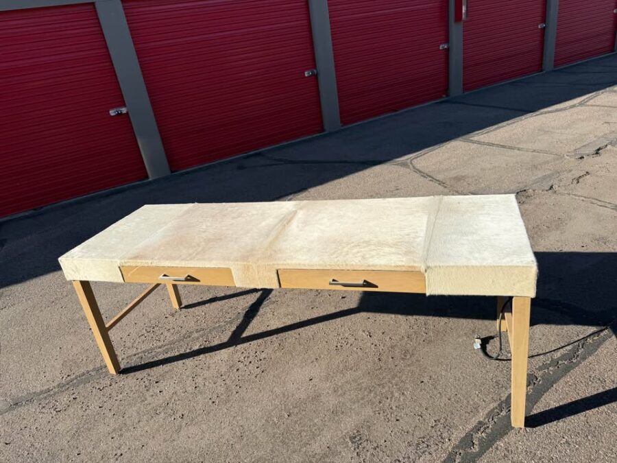 Custom Cowhide Long Work Tables - 2 Available
