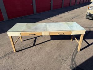 Custom Cowhide Long Work Tables