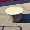 Indoor Outdoor Travertine Table on Wheels