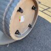 Indoor Outdoor Travertine Table on Wheels